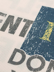 Waffle Knit Graphic Print Crewneck Sweatshirt