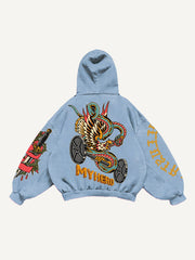 Fitness Barbell Giant Wolf Street Tattoo Sweatshirt