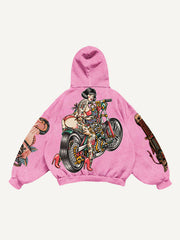 Sexy beauty motorcycle trendy sweatshirt