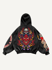 Tengshe Black Panther Skull Sweatshirt