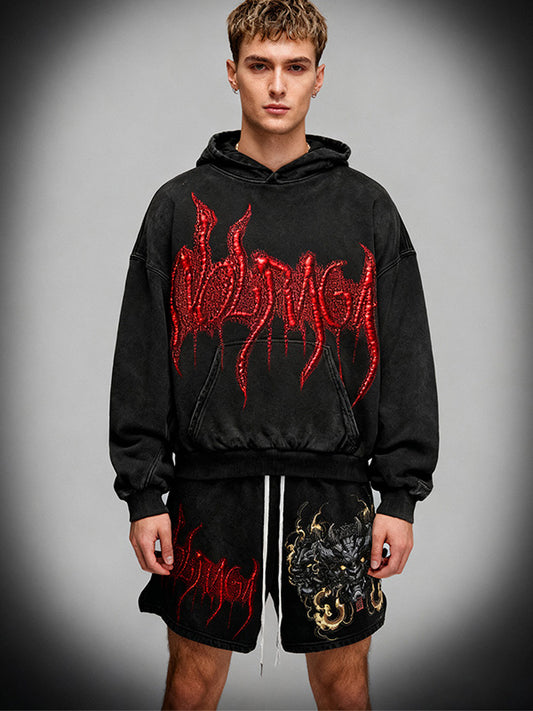 Japanese hand-painted mythical beast limited edition print sweatshirt