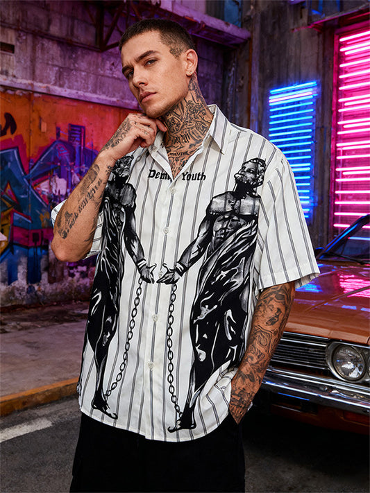 Angels and Demons Hand-Painted Trendy Shirt