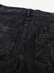 High Street Functional Structured Design Tie-Dye Baggy Jeans