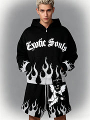 Angel Bandit Flame Hooded Comfortable Sweatshirt