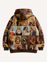 Virgin Mary Faith Connected Across All Time Print Hoodie