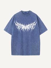 Retro dark style printed double-sided short sleeves