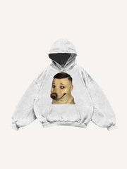 Funny and cute dog head sweatshirt with small side part