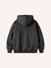 Pure cotton printed patchwork heart-shaped sweatshirt