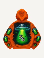 Alien Spaceship Street Hooded Trendy Sweatshirt