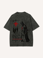 Knights Templar Crusader Banner Unisex Fit Washed T-Shirt