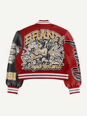 Angel and Demon Splicing Textured Trendy Sweatshirt