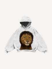 Cute and funny lion curly hair fashion sweatshirt