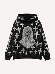 Goodness rhinestone Our Lady Bless Us printed sweatshirt