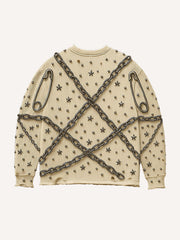 Metal pin high-definition print sweatshirt