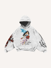 Angel or Devil Street Print Sweatshirt