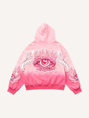 Colorblock All-Seeing Eye and Free Eye Angel Guardian Embroidery Sweatshirt