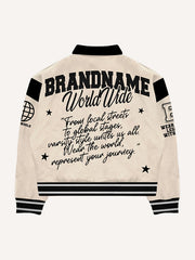 Personalized patchwork retro sticker lightweight jacket