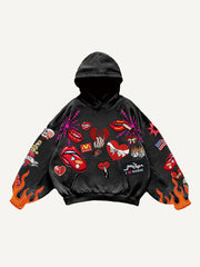 Sexy trendy red lip sweatshirt