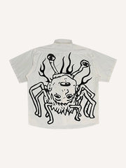 Zweiteiliges Set mit Farbblock-Bananen- und Streifengrafik und Kordelzug in der Taille