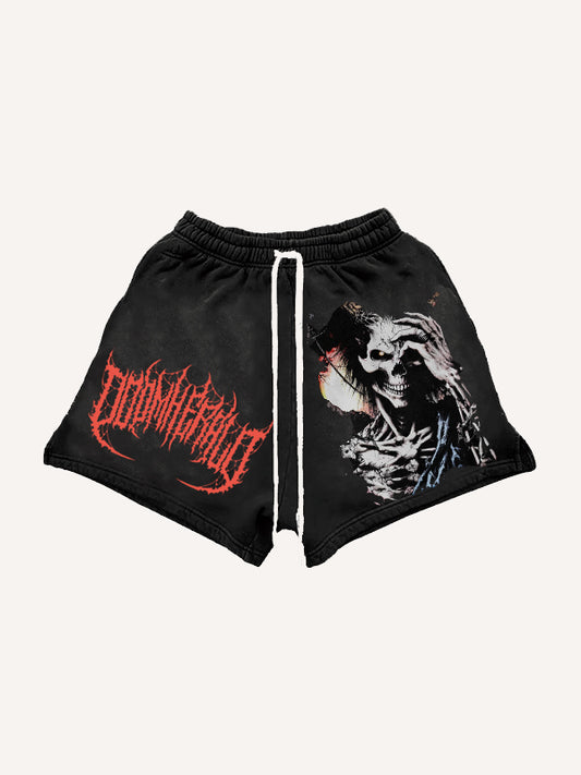 Hell Devil Dark Style Print Shorts