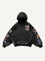 Patchwork distressed fashion authentic sweatshirt