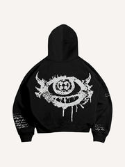 Patchwork Printed Textured New Eyes Trendy Sweatshirt