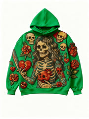 Fashionable and warm skull Halloween give you my heart print sweatshirt