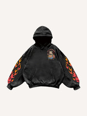 Comfortable gourmet character tattoo print sweatshirt