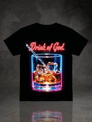 Unisex Neon Drink of God Whiskey On The Rocks Graphic Tee