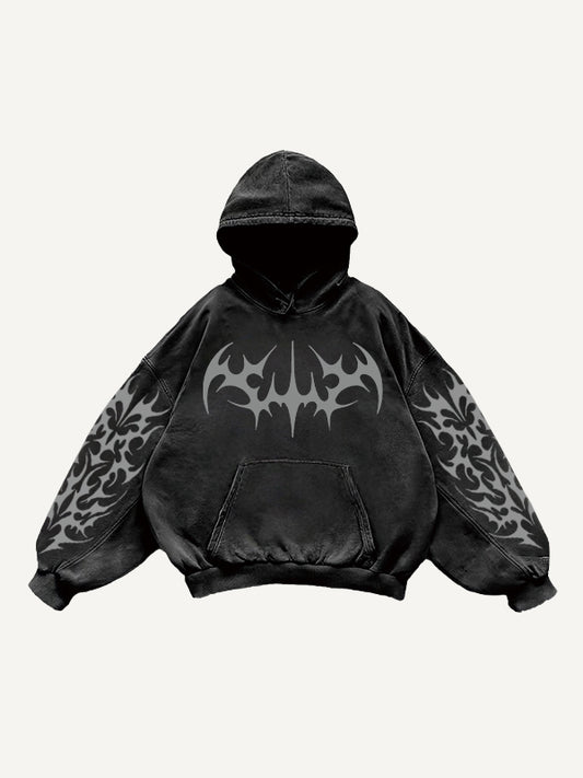 Designer classic distressed floral print sweatshirt