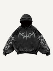 Designer classic distressed floral print sweatshirt