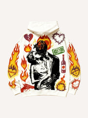 Love is as hot as fire comfortable loose sweatshirt