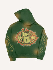 Graffiti texture skull and dollar skull sweatshirt