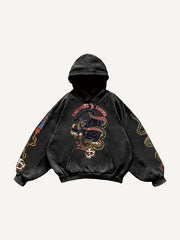 Tattoo-style double-sleeve printed high-end sweatshirt