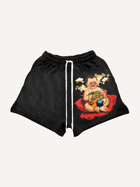 Hand-painted Fuwa shorts