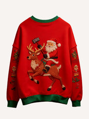 The person who delivers gifts is not necessarily Santa Claus nor is it always riding a reindeer sweater