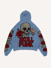 High-end washed sweatshirt with sparkling patch print