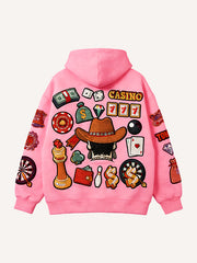 Lucky Cowboy is Great Hand-Drawn Printed Sweatshirt