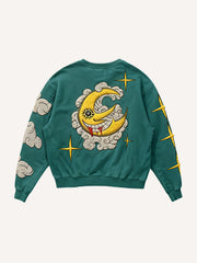 The moon and the sun have already begun Crew neck sweatshirt