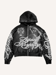 Virgin Mary Bless Me Left and Right Zipper Sweatshirt