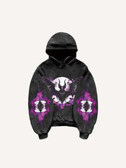 Halloween Figure Bat Graphic Print Slant Pockets Hoodie