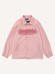 Letter Embroidery Lapel Jacket