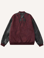 Colorblock Graphic Splicing Jacket