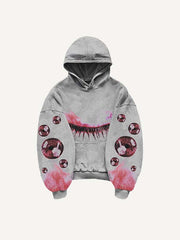 Eye Print Slant Pockets Hoodie