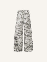 Camo Print Straight Cargo Pants