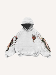 Sexy girl tattoo riding tiger pattern sweatshirt