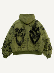 Skull Heart Series Hand-drawn Illustration High-End Hoodie