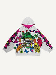 Trendy Double-Sided Printed Dog Angel Sweatshirt