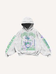 Cyber Art Textured Hand-Painted Print Sweatshirt