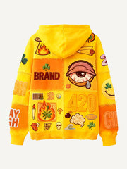 Fashionable Christmas and four-season sweatshirt with multi-pattern patchwork prints